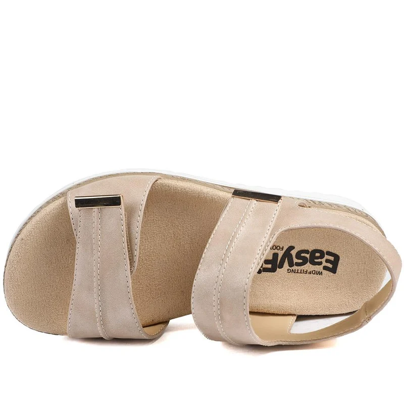 EasyFit Catena Extra Wide Touch Fasten Sandals - CATENA / 329 163 - Beige