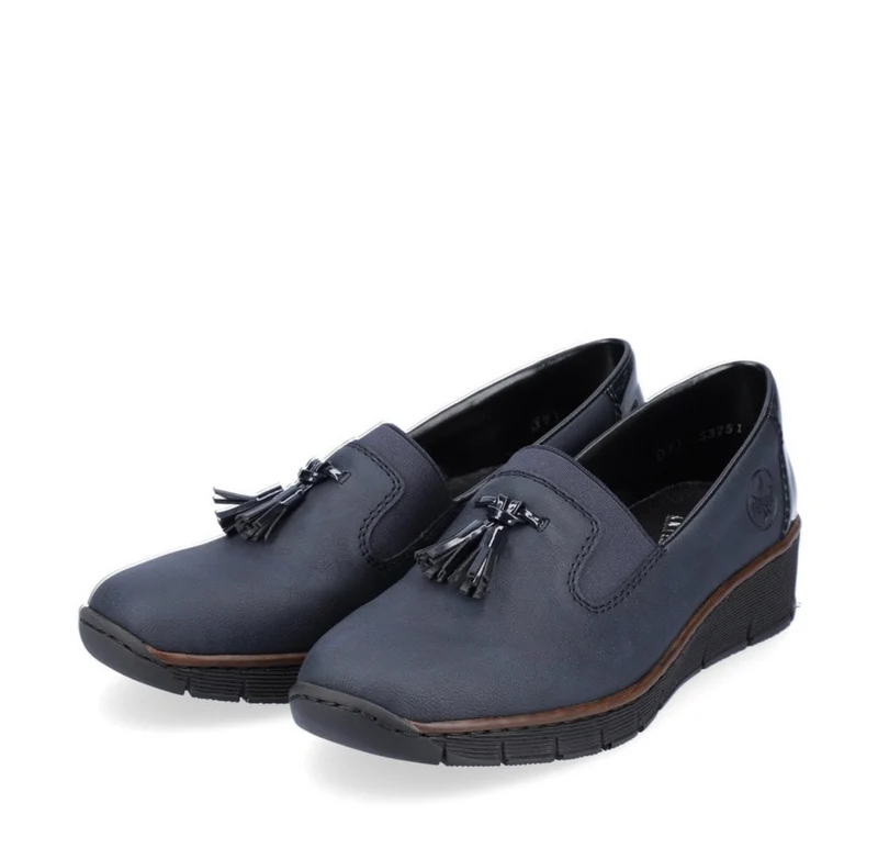 Rieker Loafer mit Keilabsatz für Damen - Marineblau