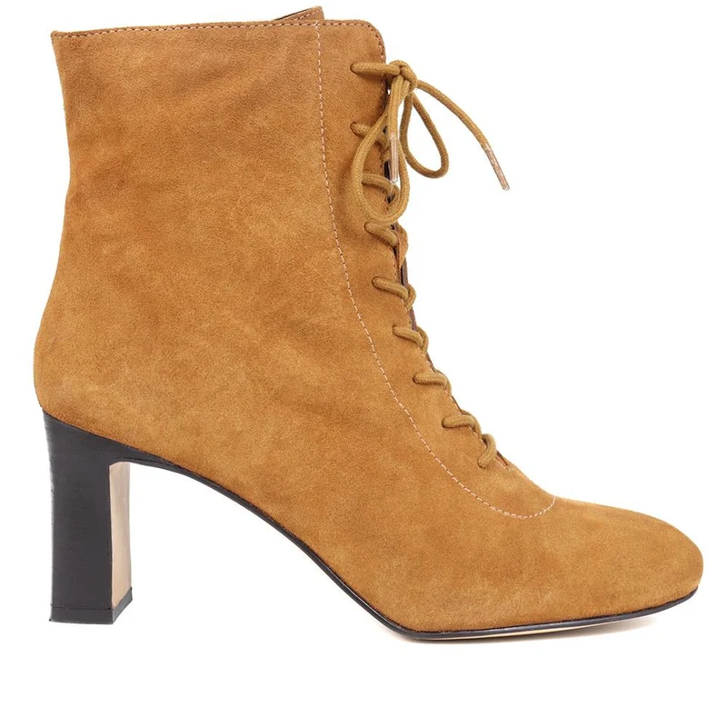 Lorah Leather Lace-Up Boots - LORAH / 324 248 - Cognac