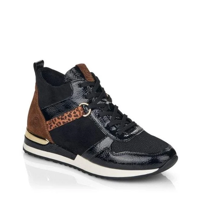 Rieker Modische Damen-Sneaker – Schwarz/Braun