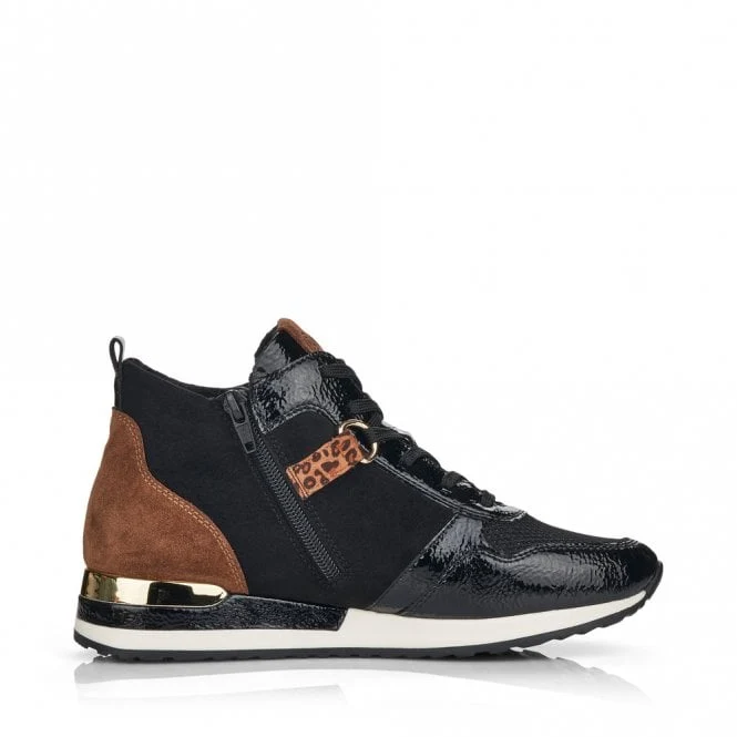 Rieker Modische Damen-Sneaker – Schwarz/Braun