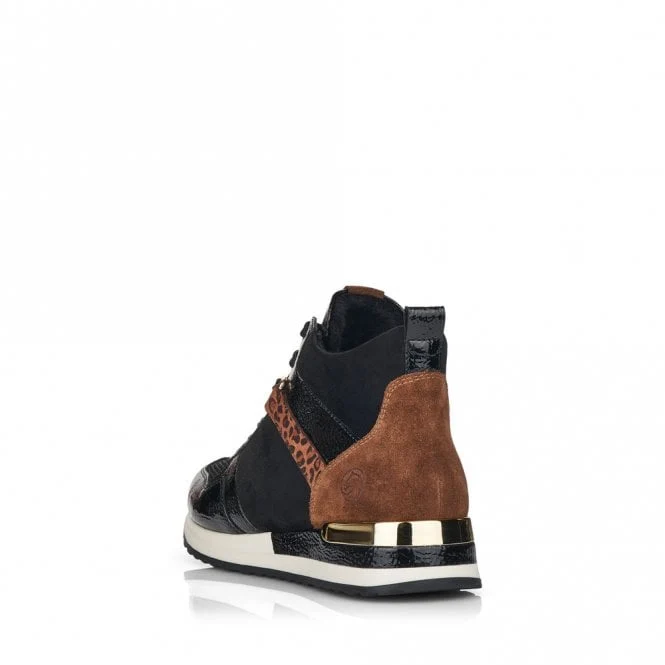 Rieker Modische Damen-Sneaker – Schwarz/Braun