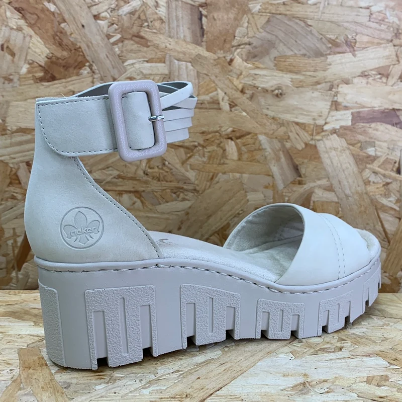 Rieker Modische Keilsandalette für Damen – Beige