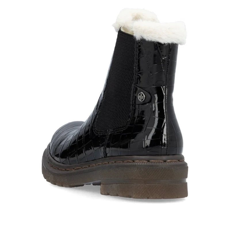 Rieker Modische Stiefelette für Damen mit Fleecefutter - Schwarz
