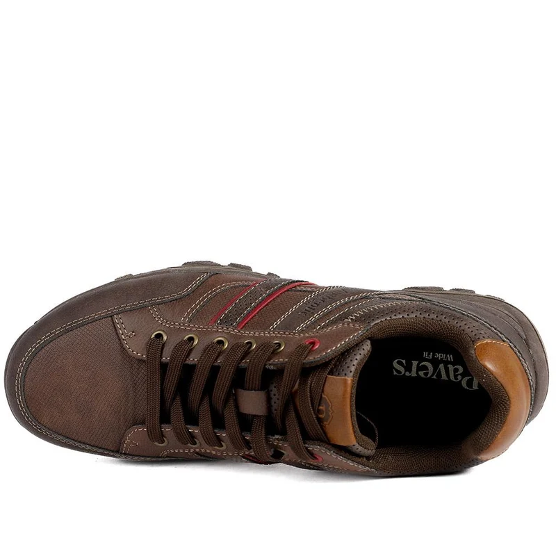 Wide Fit Cushioned Rugged Lace Up Shoes - VSHI43007 / 329 039 - Brown
