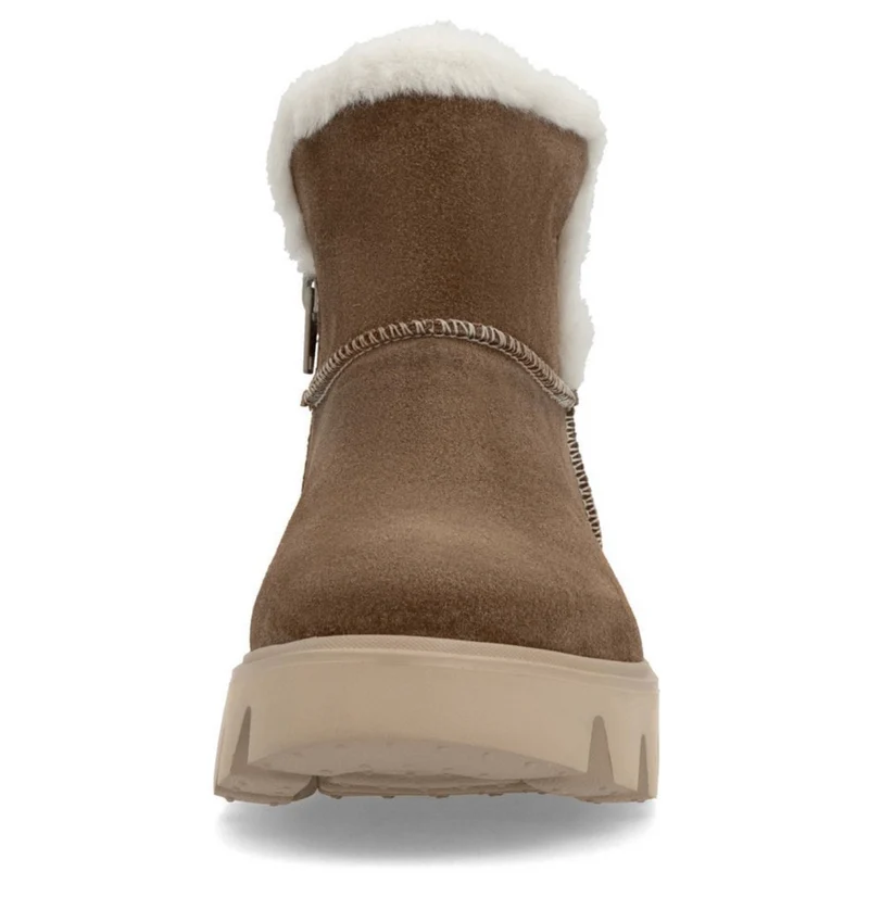 Rieker Damen-Stiefelette mit Lammfellfutter - Braun