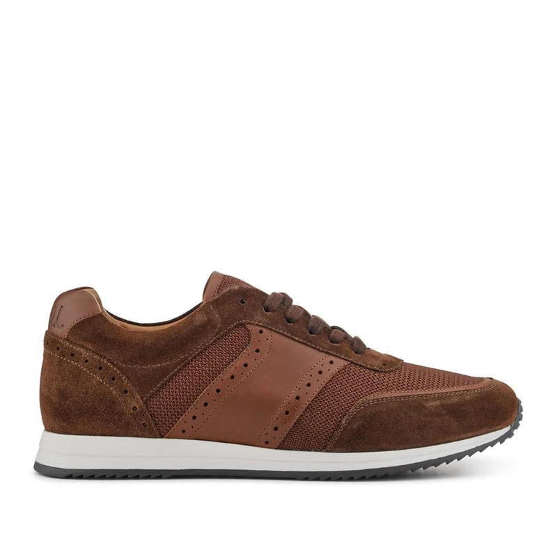 Sergio Lace-Up Leather Trainers - SERGIO / 328 071 - Brown Suede