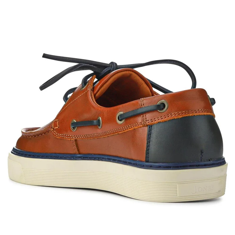 Rhodes Leather Boat Shoes - RHODES / 327 429 - Tan