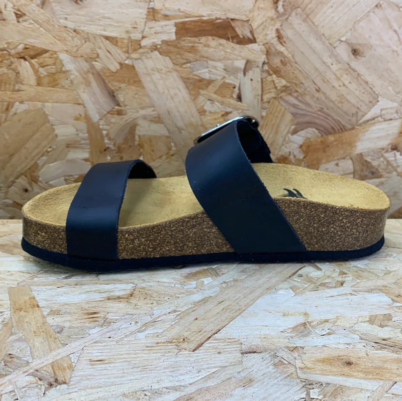 Plakton Damen-Sandale „Alicante Mid Apure“ aus Leder – Schwarz
