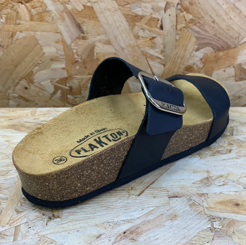 Plakton Damen-Sandale „Alicante Mid Apure“ aus Leder – Schwarz
