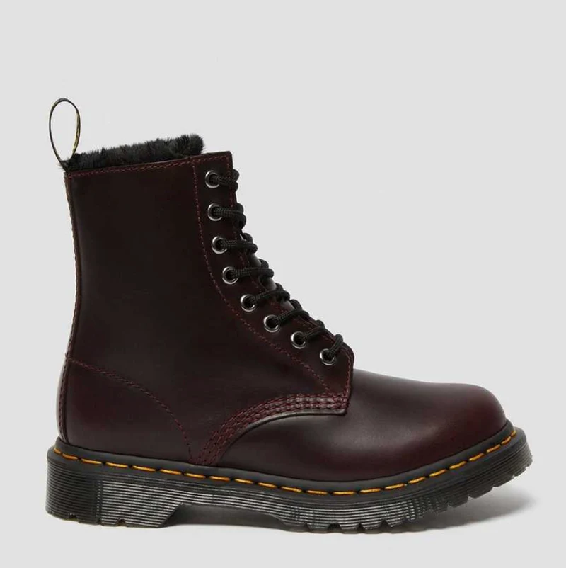 Dr Martens 1460 Damen Stiefel mit Kunstfellfutter - Ochsenblut