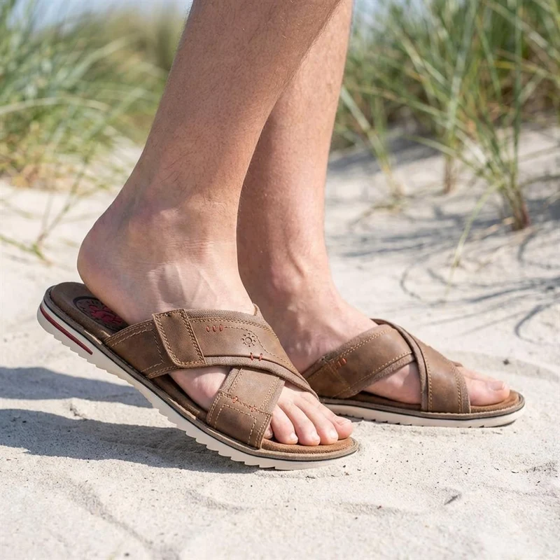 Relife Wide Fit Slip On Sandals - RELIF43011 / 328 926 - Brown