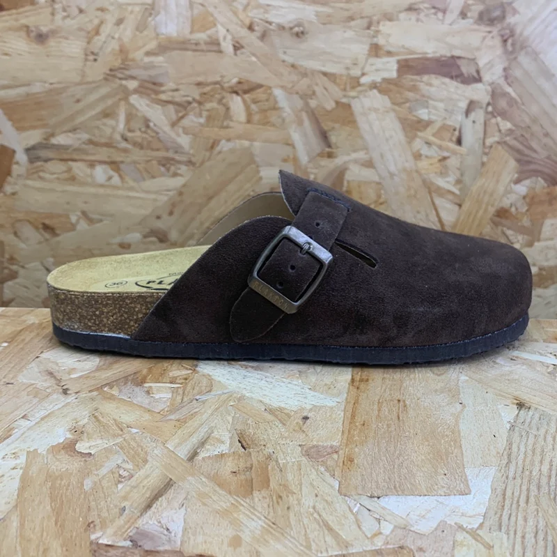 Plakton Damen-Pantoletten „Gibraltar“ aus Leder – Braun