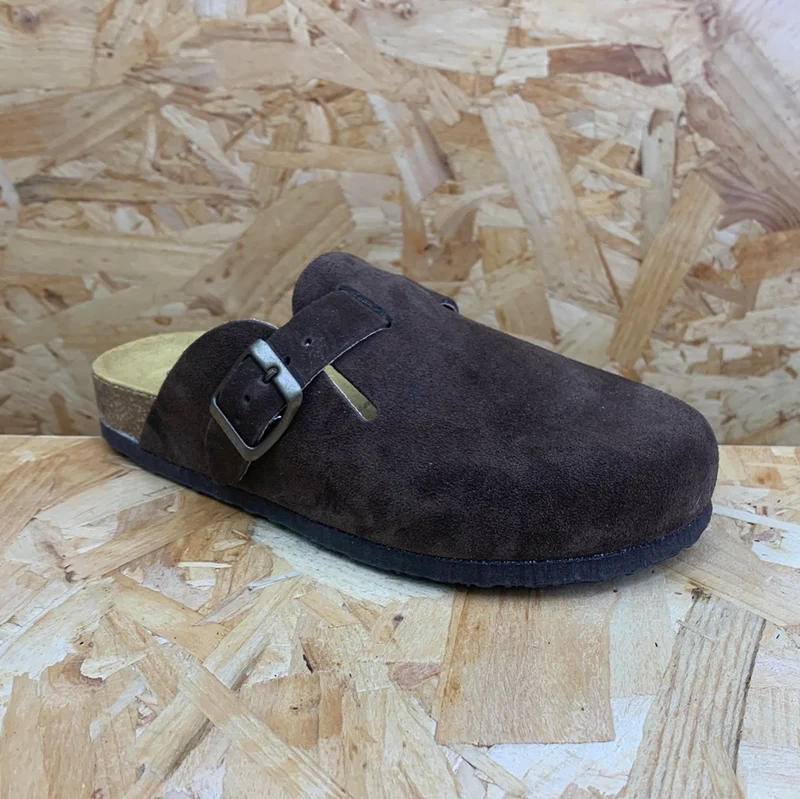 Plakton Damen-Pantoletten „Gibraltar“ aus Leder – Braun