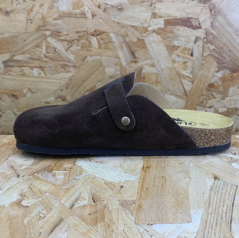 Plakton Damen-Pantoletten „Gibraltar“ aus Leder – Braun
