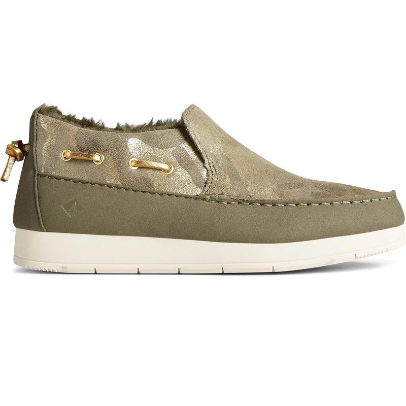 Sperry Damen Moc-Sider Metallic-Schuhe – Olivgrün