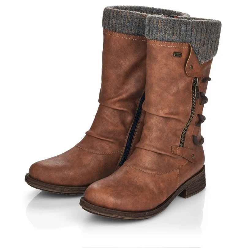 Remonte Wadenhohe Stiefel mit Fleecefutter für Damen - Braun