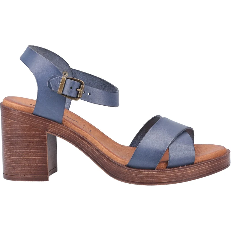 Hush Puppies Damen-Sandale „Georgia“ aus Leder – Blau
