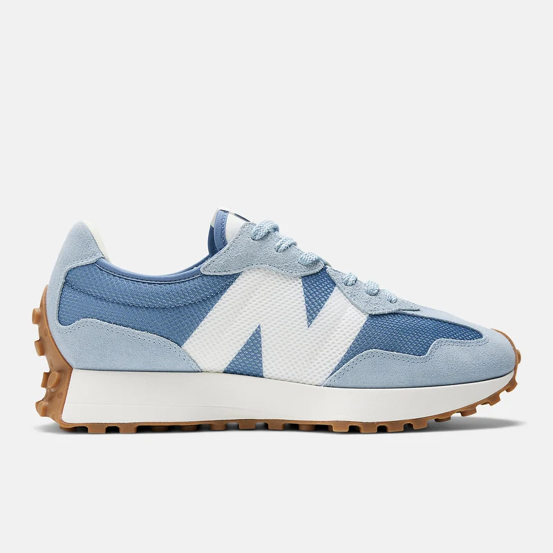 New Balance Unisex 327 Fashion Sneakers - Helles Arktisgrau / Quecksilberblau