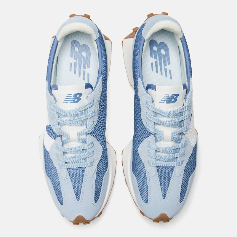 New Balance Unisex 327 Fashion Sneakers - Helles Arktisgrau / Quecksilberblau