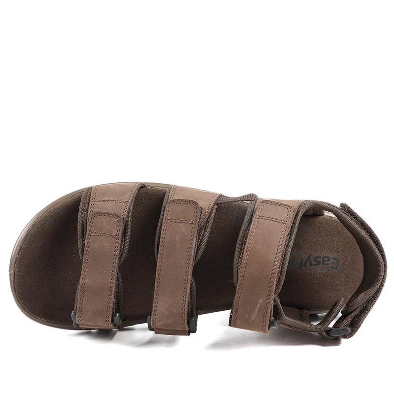 EasyFit Julius Extra Wide Leather Sandals - JULIUS / 329 048 - Dark Brown
