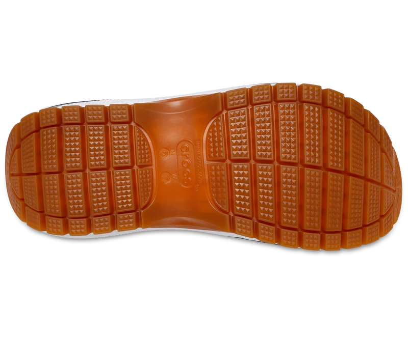 Crocs Unisex Mega Crush Denim Sandale - Weiß