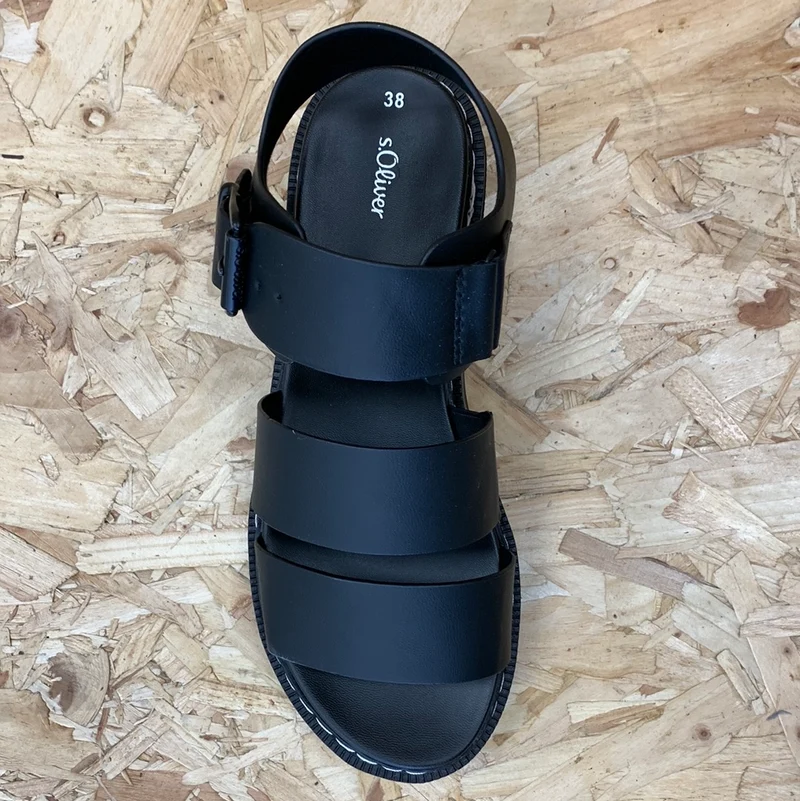 S. Oliver Damenmode-Sandalen - Schwarz