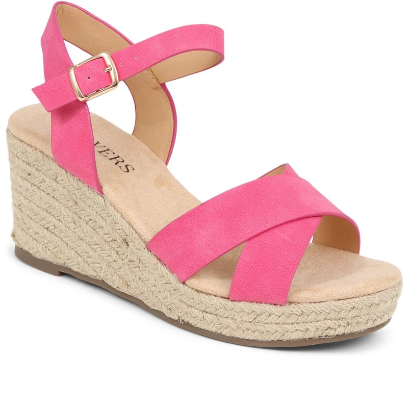 Lightweight Wedge Espadrilles - WBINS37095 / 323 624 - Pink