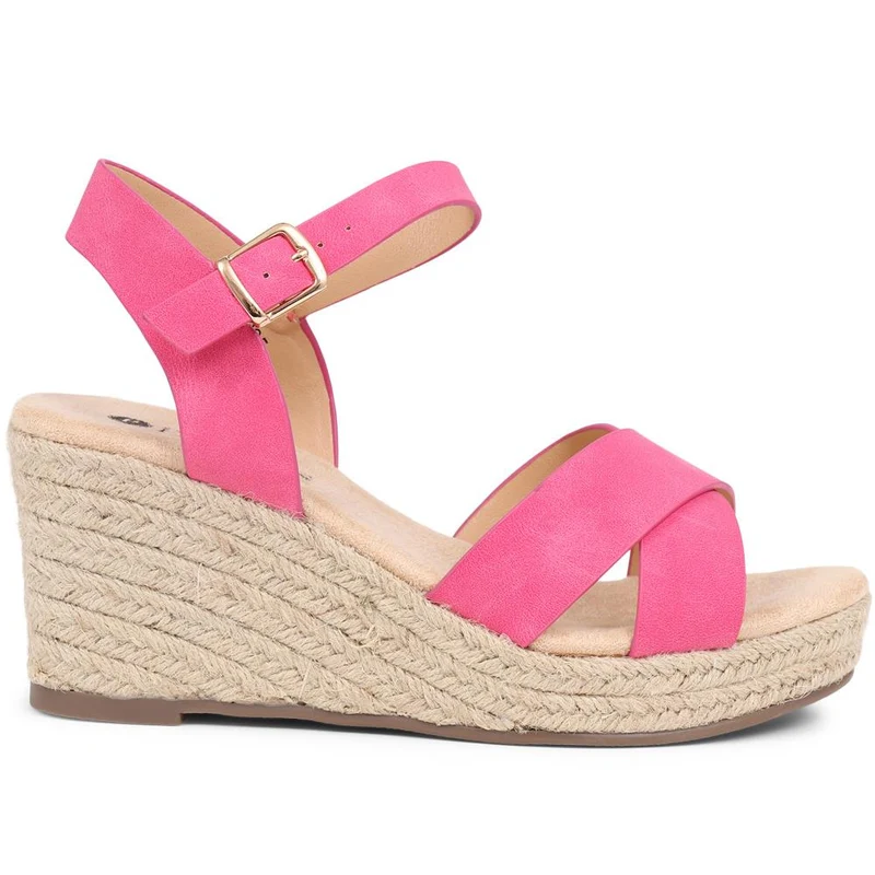 Lightweight Wedge Espadrilles - WBINS37095 / 323 624 - Pink