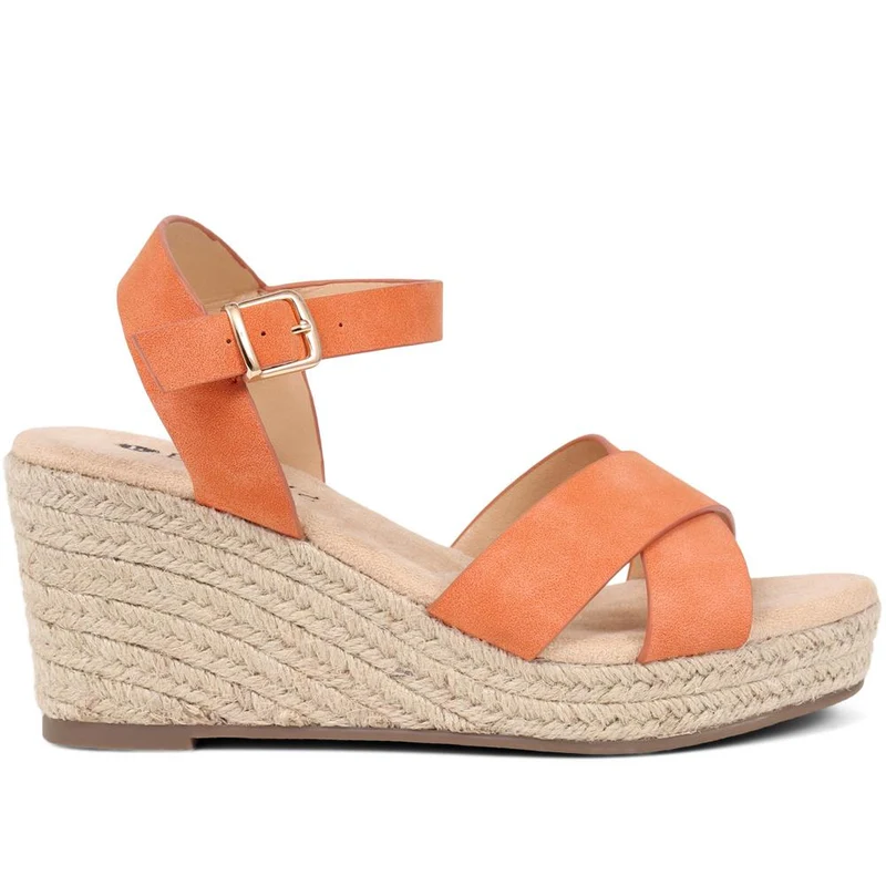 Lightweight Wedge Espadrilles - WBINS37095 / 323 624 - Orange