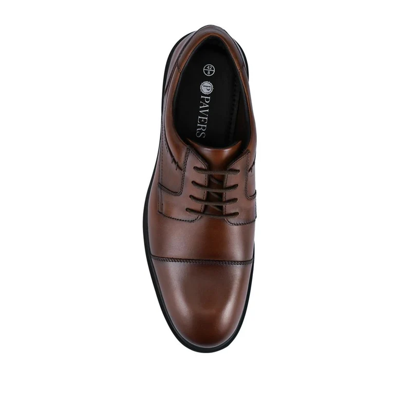 Wide Fit Smart Leather Derby Shoes - JFOOT42026 / 328 191 - Brown