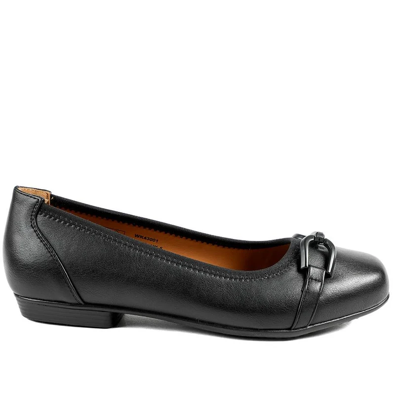 Wide Fit Buckle Detailed Pumps - WK43001 / 328 967 - Black