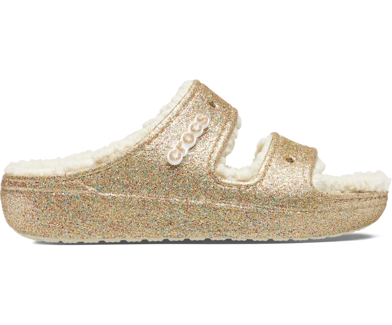 Crocs Unisex Classic Cozzzy Glitter Sandale – Multi / Gold