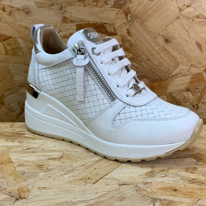 Carmela Modische Keilsneaker aus Leder für Damen – Weiß