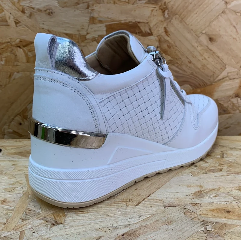 Carmela Modische Keilsneaker aus Leder für Damen – Weiß