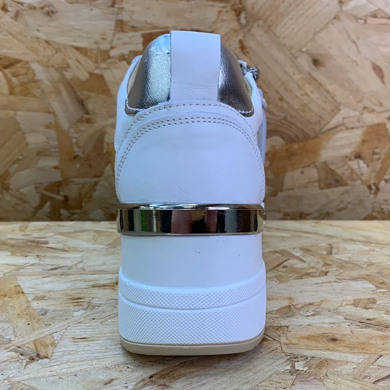 Carmela Modische Keilsneaker aus Leder für Damen – Weiß
