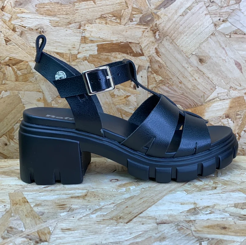 Refresh Modische Damen-Sandalen mit Absatz – Schwarz