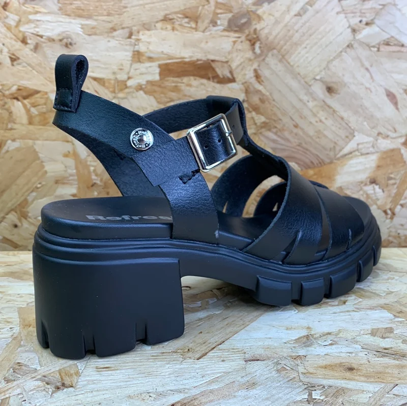 Refresh Modische Damen-Sandalen mit Absatz – Schwarz