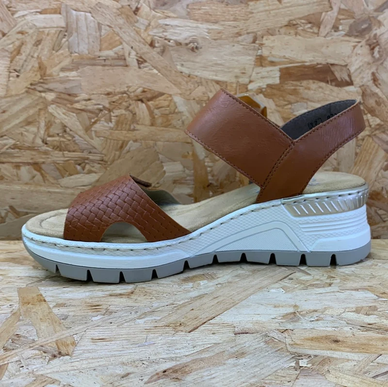 Rieker Modische Keilsandalette für Damen – Braun