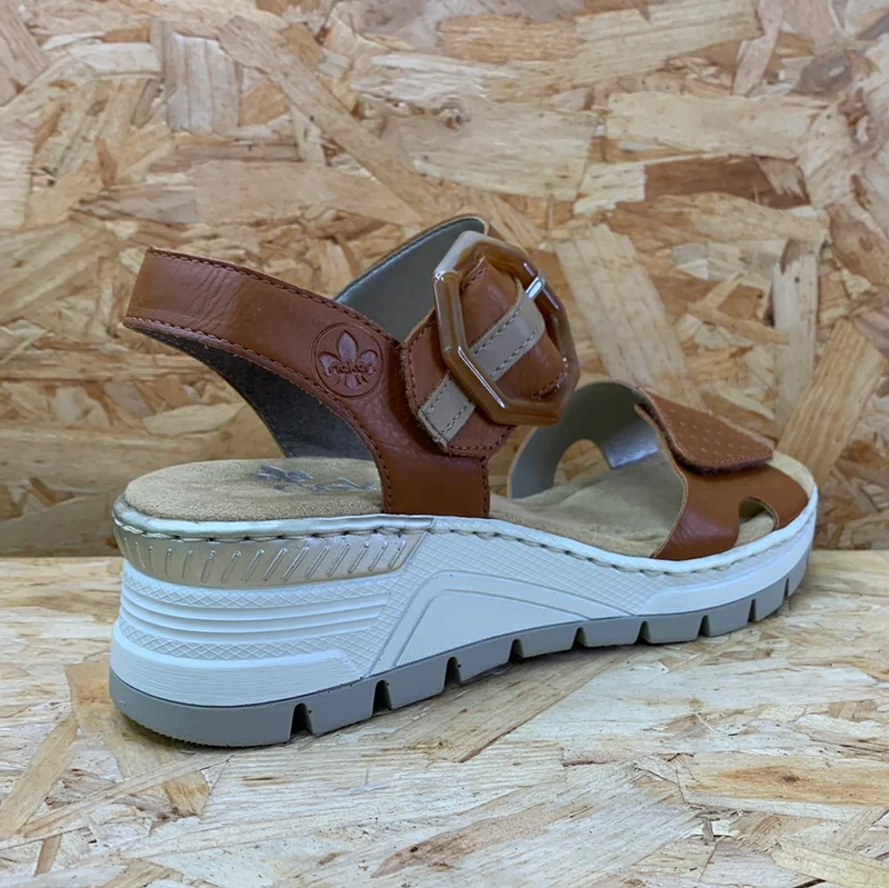 Rieker Modische Keilsandalette für Damen – Braun