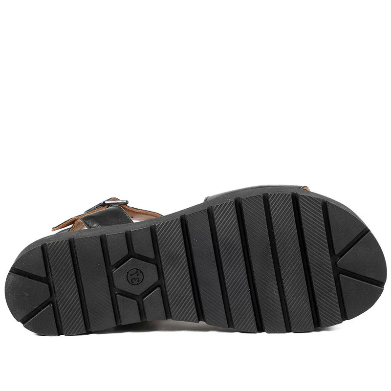 Bellissimo Leather Platform Sandals - BELMETIN43018 / 329 288 - Black