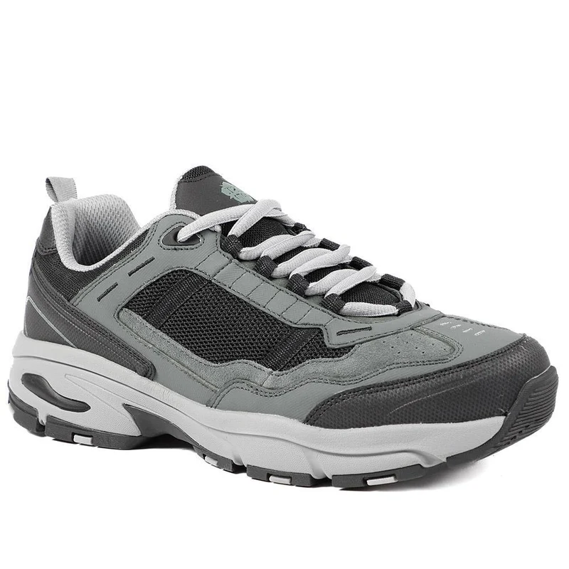 Extra Wide Leather Memory Foam Lace Up Trainers - BOJIE43019 / 329 260
