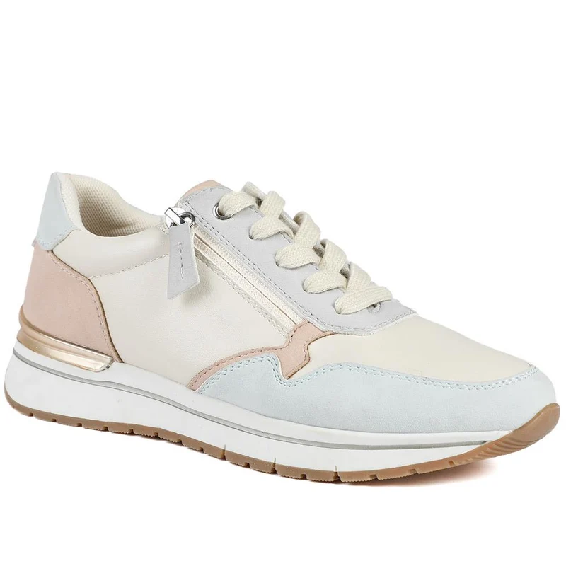 Bellissimo Chunky Zip & Lace Trainers - BELWBINS43029 / 328 932 - Beige Multi