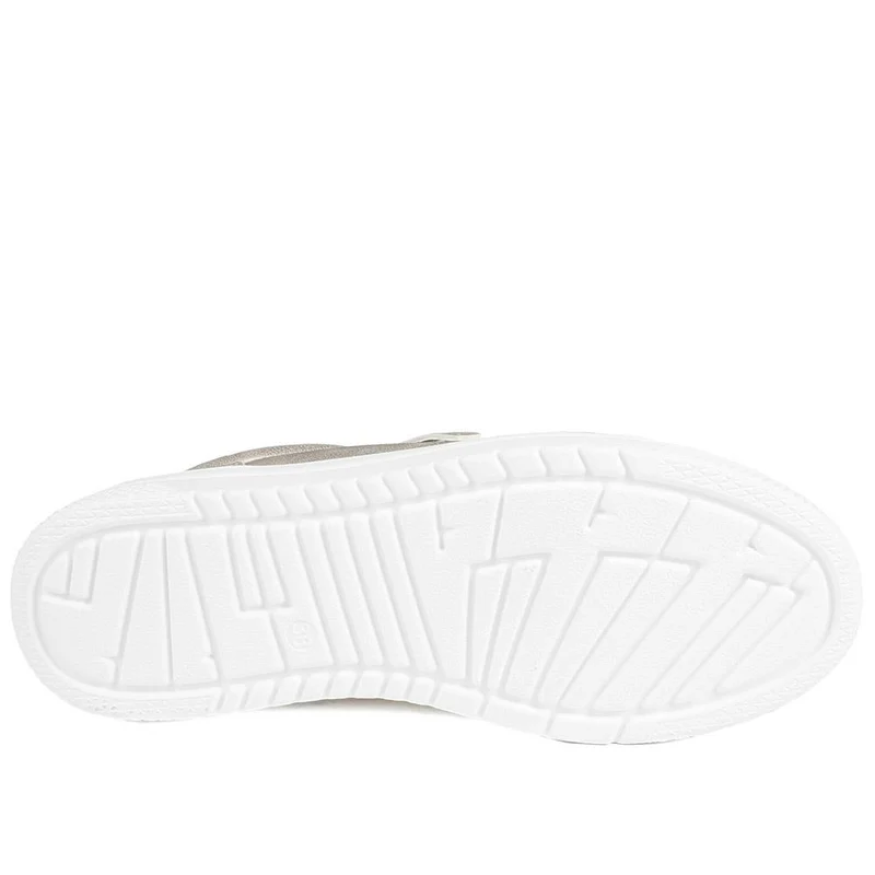 Wide Fit Zip & Lace Platform Trainers - WBINS43003 / 328 884 - Soft Gold