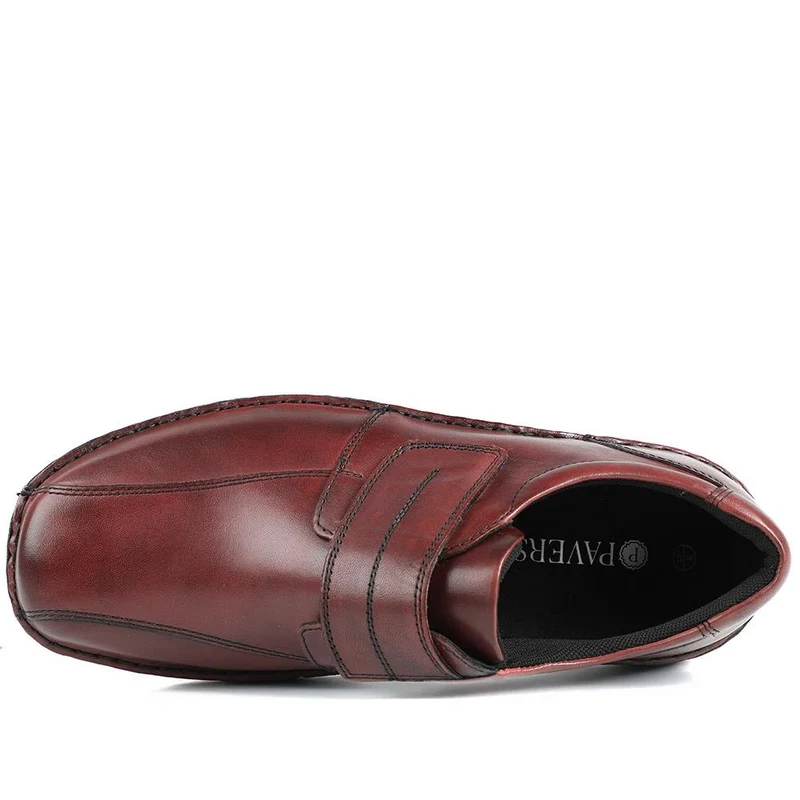 Wide Fit Leather Smart Adjustable Fit Shoes - PARK42060 / 328 431 - Bordeaux