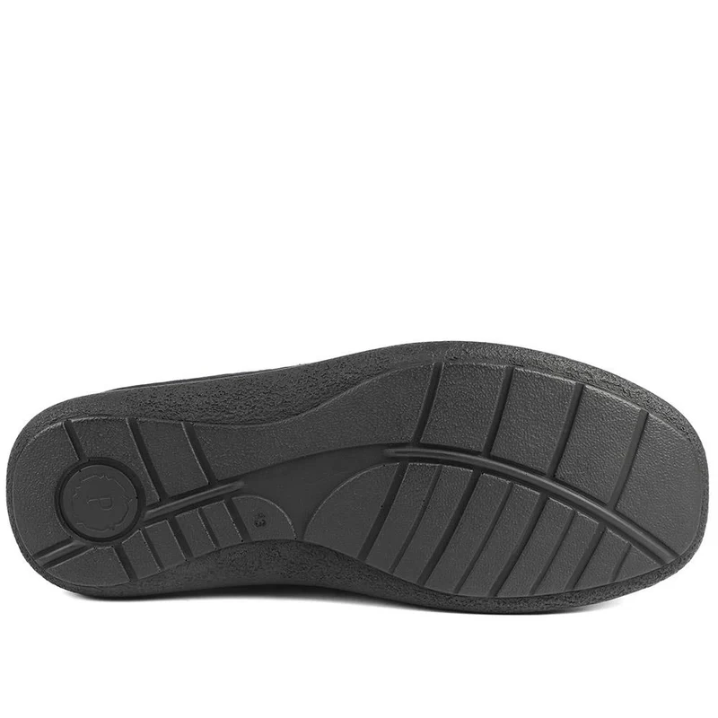 Wide Fit Leather Smart Adjustable Fit Shoes - PARK42060 / 328 431 - Black