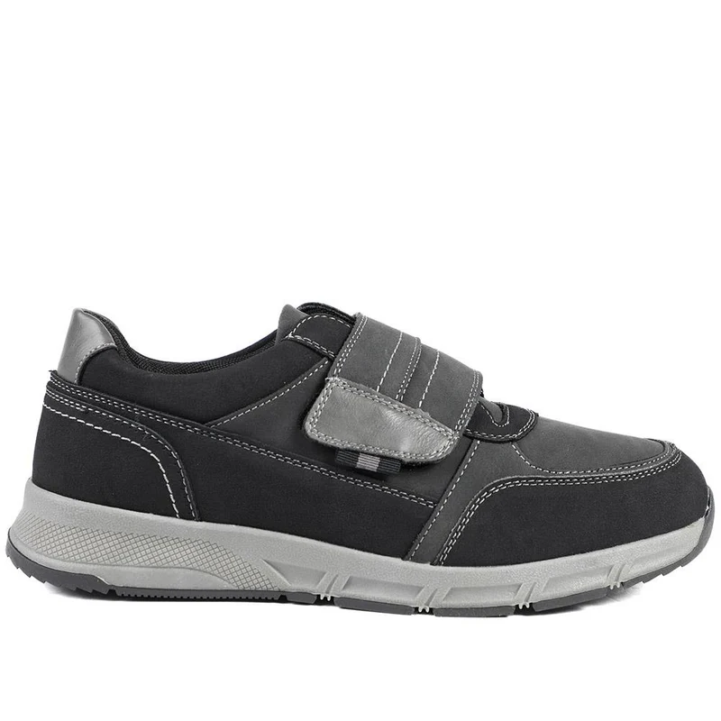 Wide Fit Adjustable Fasten Casual Shoes - WBINS42064 / 327 871 - Black