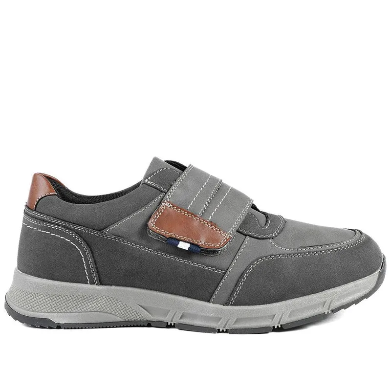 Wide Fit Adjustable Fasten Casual Shoes - WBINS42064 / 327 871 - Grey