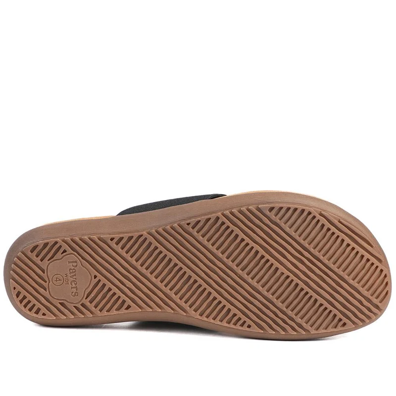 Flexible Wide Fit Toe Post Sandals - BAIZH41027W / 329 019 - Black