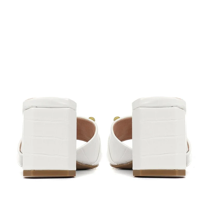 Comfort Heeled Slip-On Mules - MENBU35518 / 321 900 - White